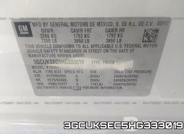 3GCUKSEC5HG333019 фото 10