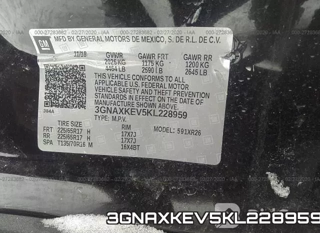 3GNAXKEV5KL228959 фото 10