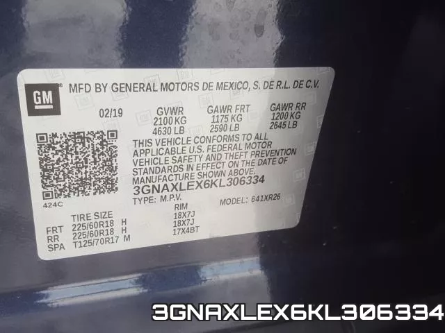 3GNAXLEX6KL306334 фото 2