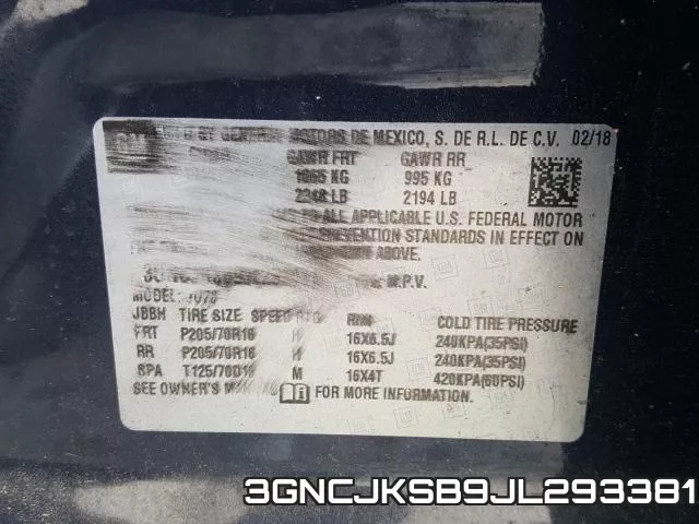 3GNCJKSB9JL293381 фото 2