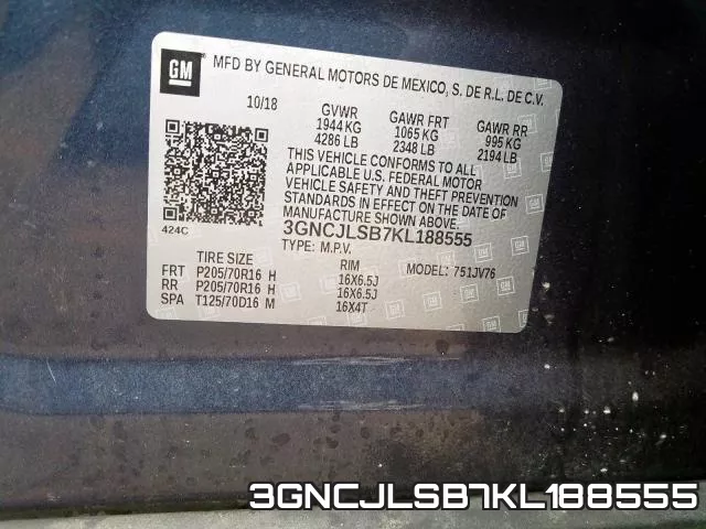 3GNCJLSB7KL188555 фото 2