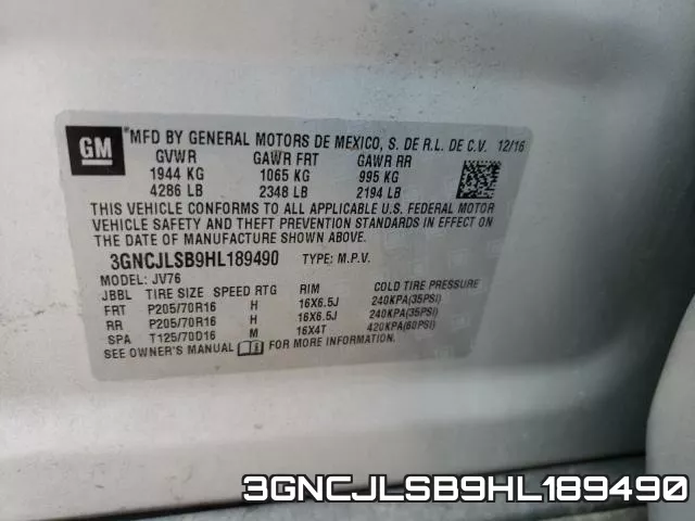3GNCJLSB9HL189490 фото 2