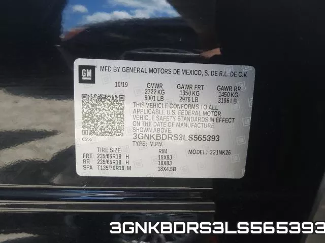 3GNKBDRS3LS565393 фото 2