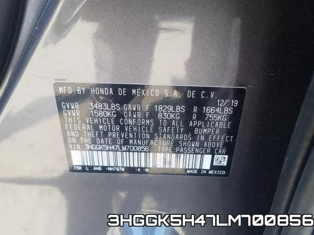 3HGGK5H47LM700856 фото 2