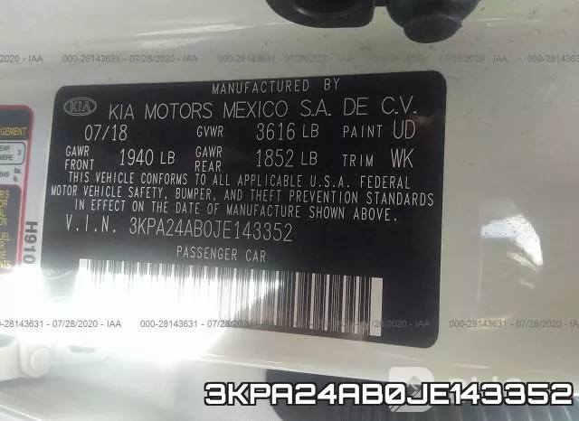 3KPA24AB0JE143352 фото 10