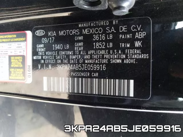 3KPA24AB5JE059916 фото 2