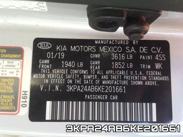 3KPA24AB6KE201661 фото 2