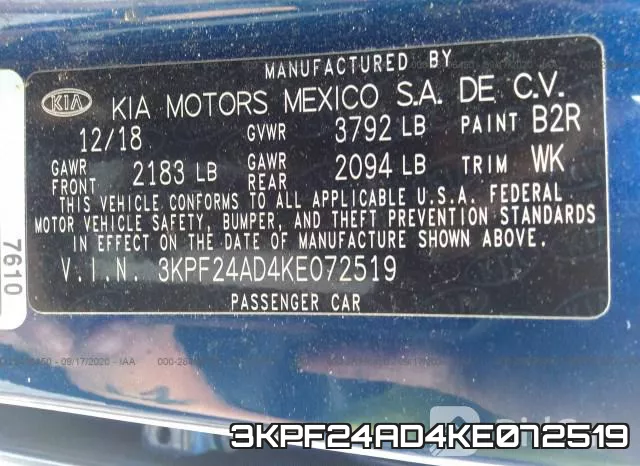 3KPF24AD4KE072519 фото 8