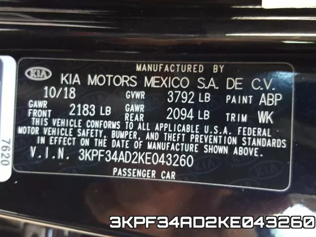 3KPF34AD2KE043260 фото 2