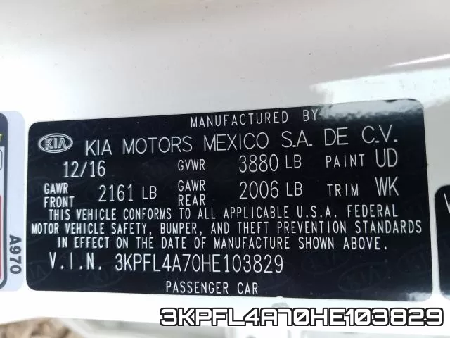 3KPFL4A70HE103829 фото 2