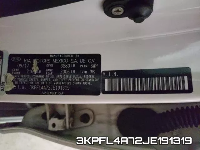 3KPFL4A72JE191319 фото 2