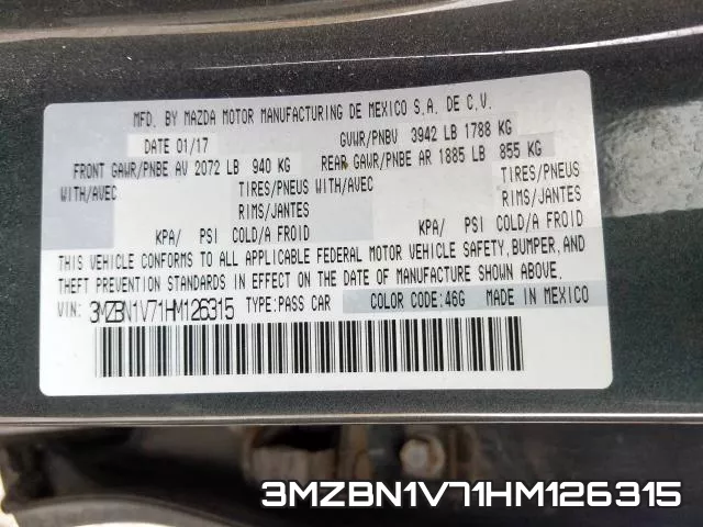 3MZBN1V71HM126315 фото 2