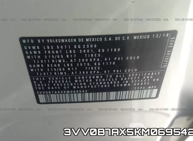 3VV0B7AX5KM069542 фото 10