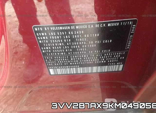 3VV2B7AX9KM049058 фото 10