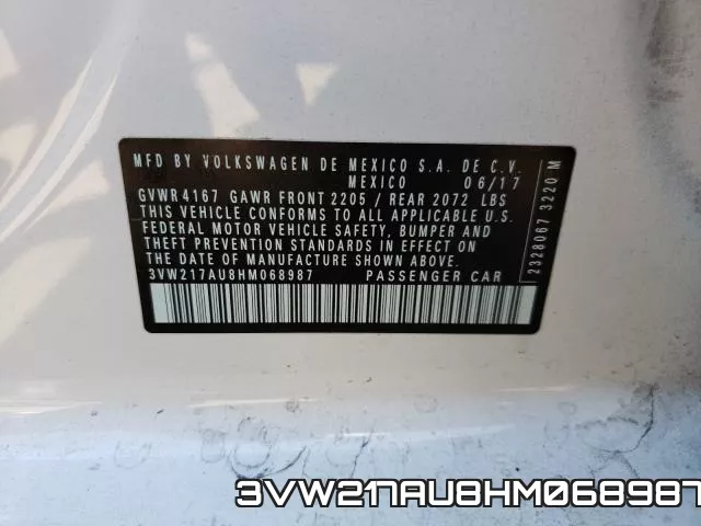 3VW217AU8HM068987 фото 2