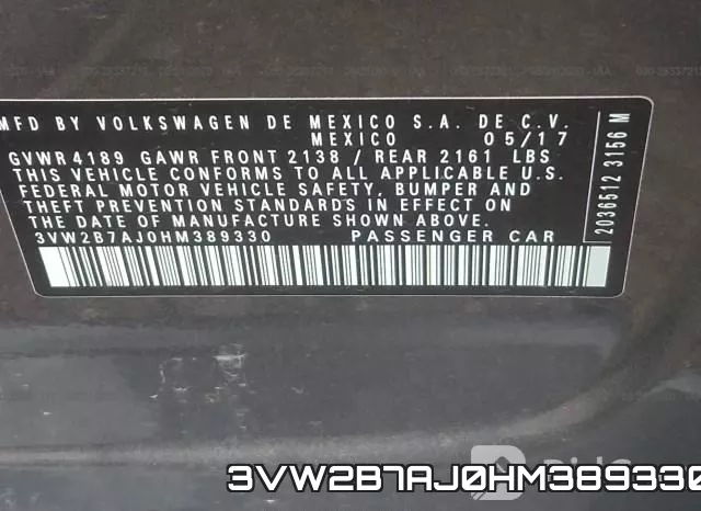 3VW2B7AJ0HM389330 фото 10