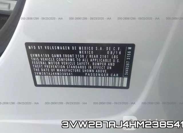 3VW2B7AJ4HM238541 фото 10