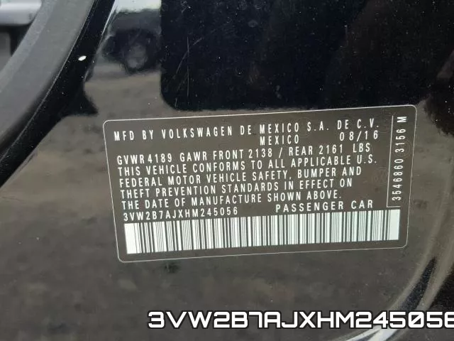 3VW2B7AJXHM245056 фото 2