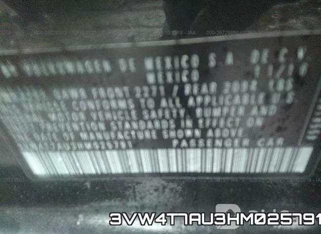 3VW4T7AU3HM025791 фото 9