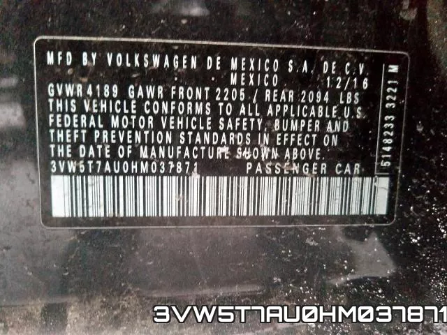 3VW5T7AU0HM037871 фото 2