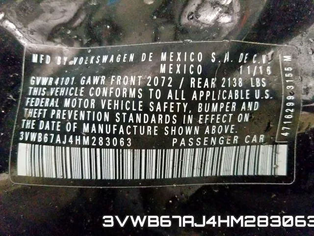 3VWB67AJ4HM283063 фото 2