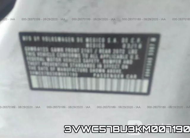 3VWC57BU3KM007190 фото 10