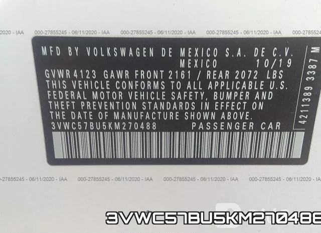 3VWC57BU5KM270488 фото 10