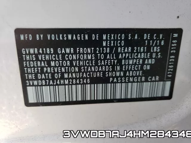 3VWDB7AJ4HM284346 фото 2