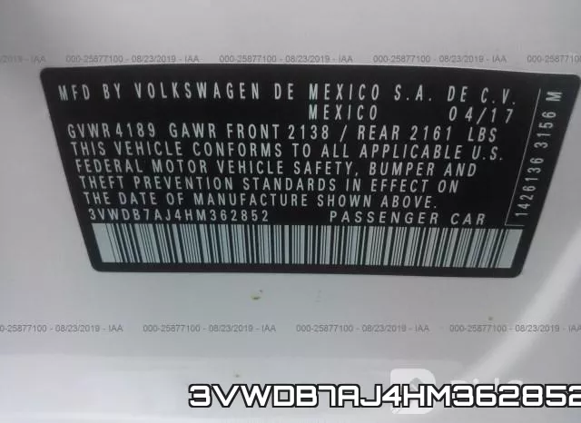3VWDB7AJ4HM362852 фото 10
