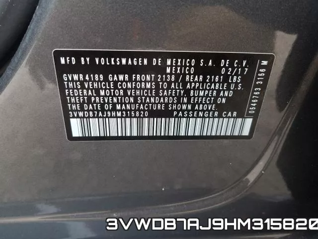 3VWDB7AJ9HM315820 фото 2