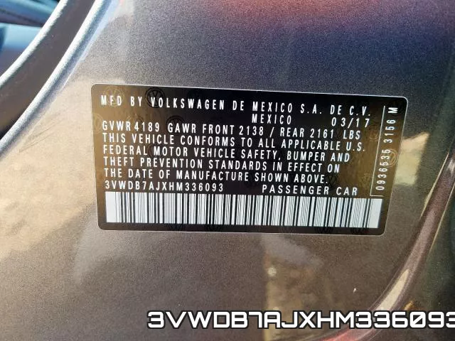 3VWDB7AJXHM336093 фото 2