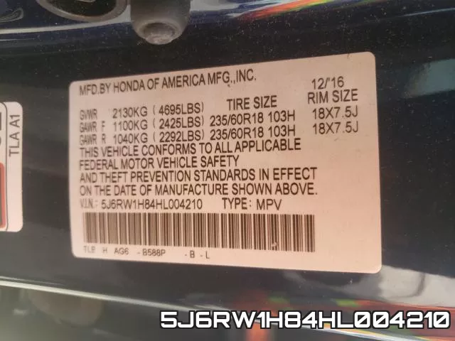 5J6RW1H84HL004210 фото 2