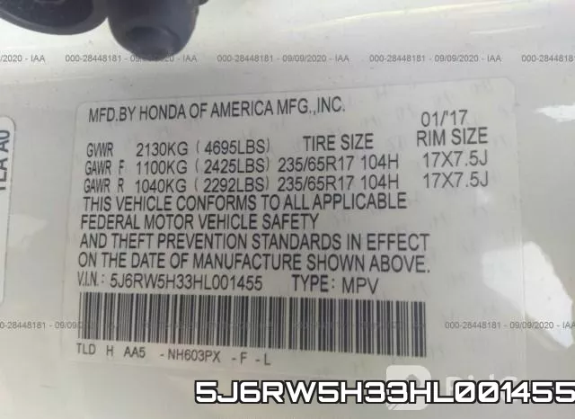 5J6RW5H33HL001455 фото 10