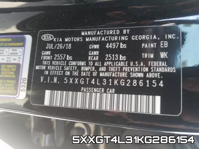 5XXGT4L31KG286154 фото 2