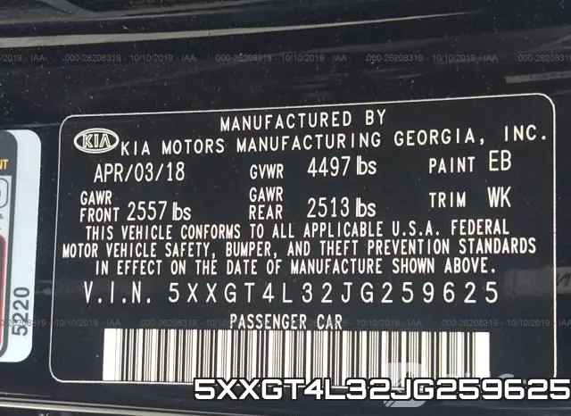 5XXGT4L32JG259625 фото 10