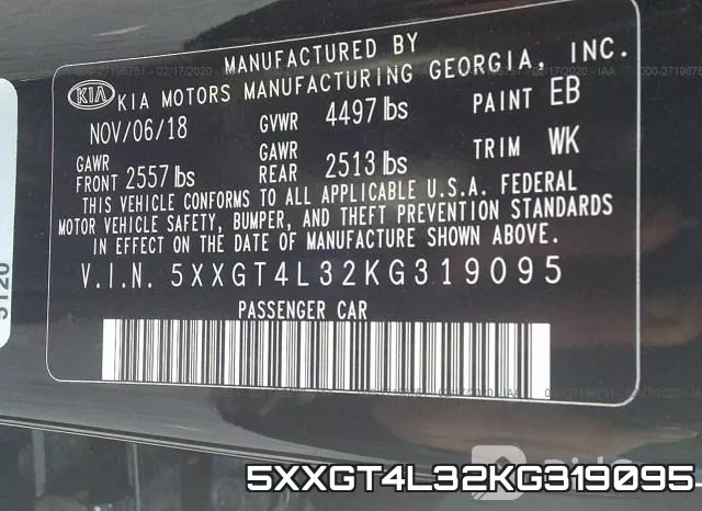 5XXGT4L32KG319095 фото 10