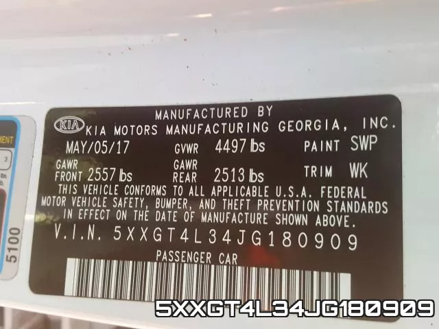 5XXGT4L34JG180909 фото 2