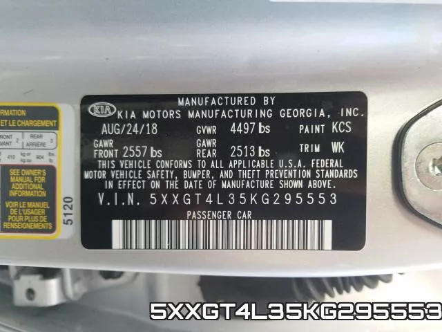 5XXGT4L35KG295553 фото 2