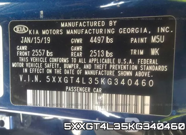 5XXGT4L35KG340460 фото 10