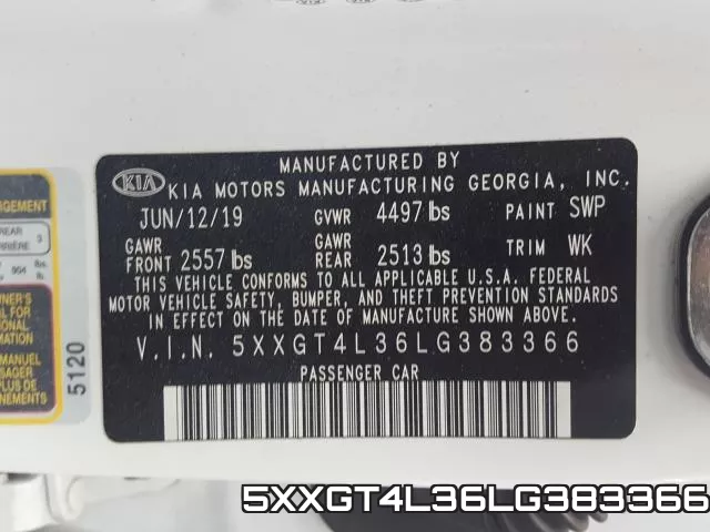 5XXGT4L36LG383366 фото 2
