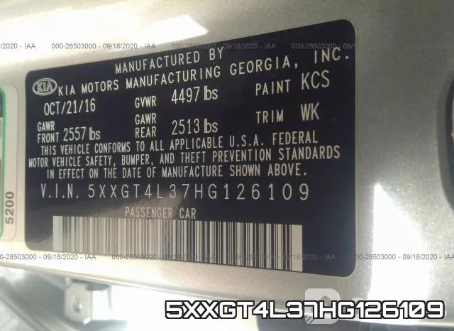 5XXGT4L37HG126109 фото 10