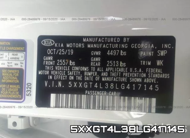 5XXGT4L38LG417145 фото 10