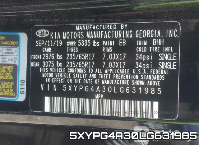 5XYPG4A30LG631985 фото 10