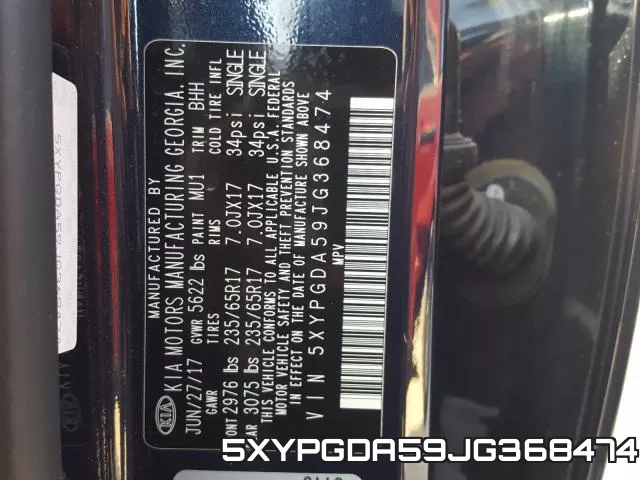 5XYPGDA59JG368474 фото 2
