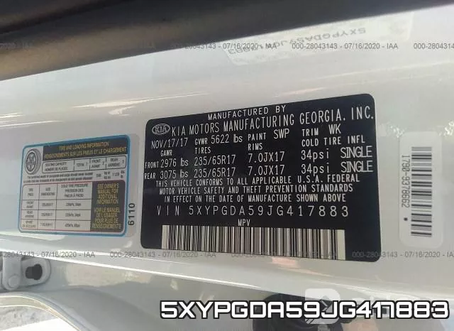 5XYPGDA59JG417883 фото 10