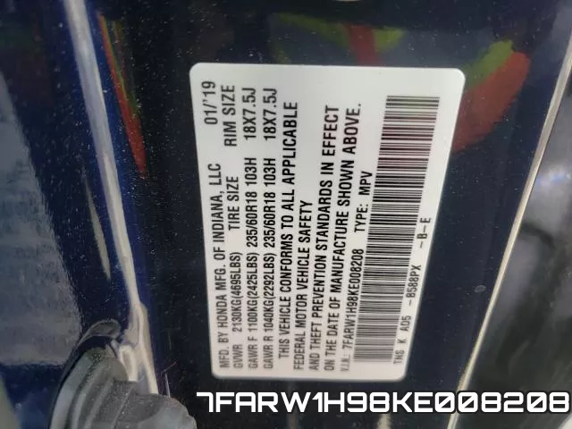 7FARW1H98KE008208 фото 2
