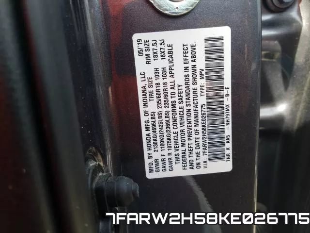 7FARW2H58KE026775 фото 2