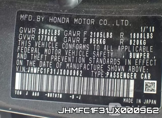 JHMFC1F31JX000962 фото 10