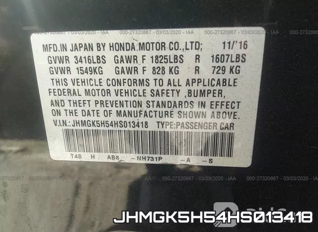 JHMGK5H54HS013418 фото 10