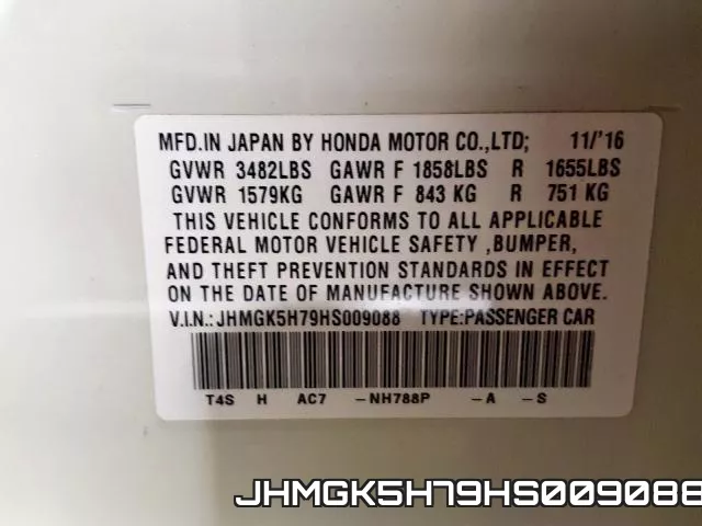 JHMGK5H79HS009088 фото 2